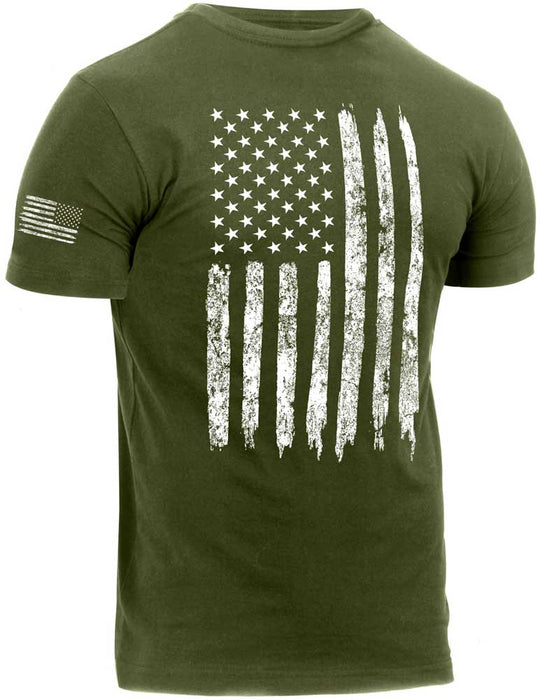 Rothco Mens Distressed US Flag Athletic Fit T-Shirt