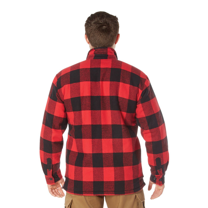 Rothco Men's Extra Heavyweight Buffalo Plaid Sherpa Lined Flannel Shirts - Red