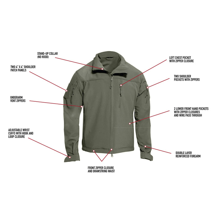 Rothco Mens Tactical Stealth Ops Soft Shell Jacket