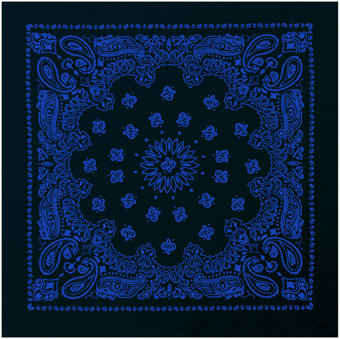 Trainmen Paisley Bandana - 22" X 22" - Black / Blue by Rothco