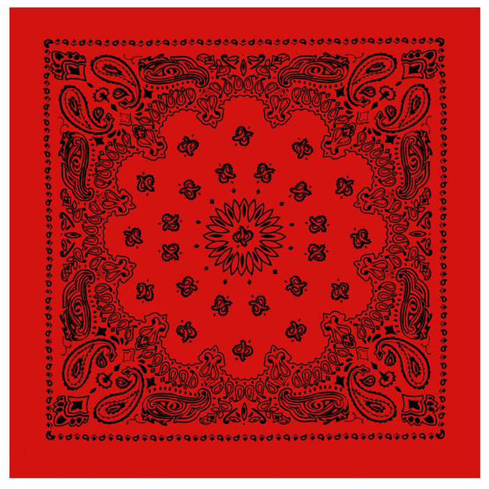 Trainmen Paisley Bandana - 22" X 22" - Red / Black by Rothco