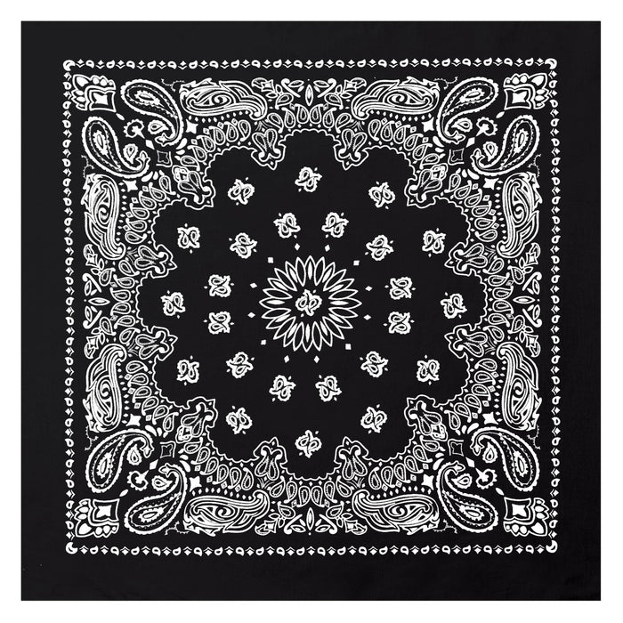 Trainmen Paisley Bandana - 22" X 22" - Black by Rothco