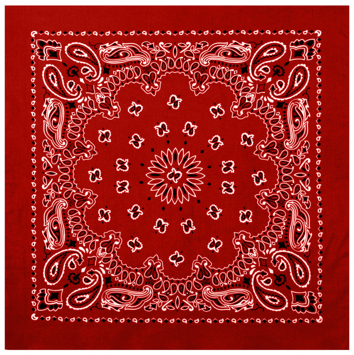 Paisley Bandana – Extra-Large 27” x 27" - 30 Colors To Choose From