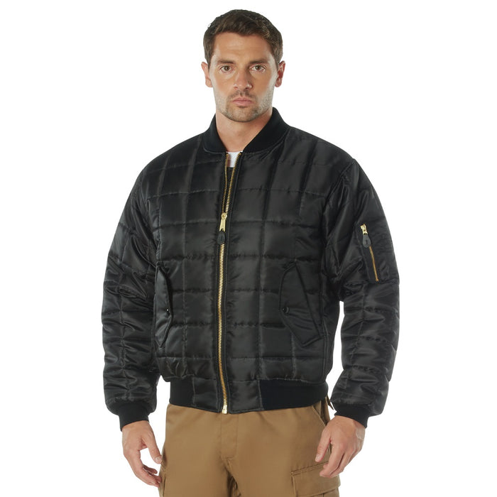 Mens Quilted MA-1 Flight Jacket - Black by Rothco