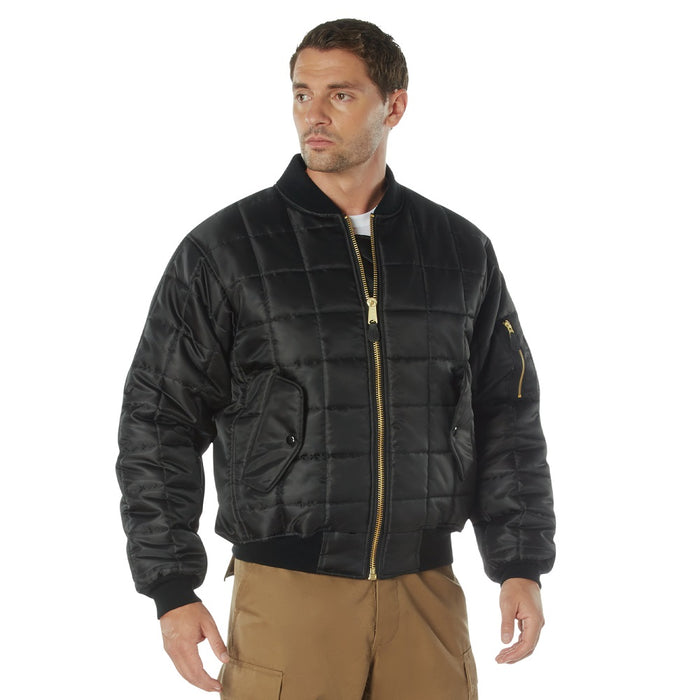 Mens Quilted MA-1 Flight Jacket - Black by Rothco