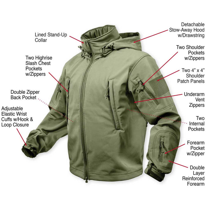 Rothco Mens Tactical Special Ops Soft Shell Jacket