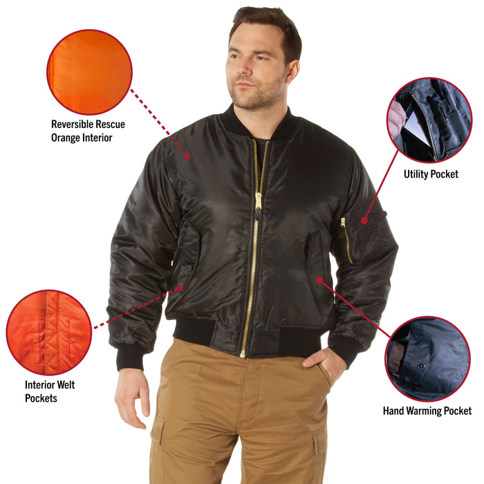 Rothco Mens Classic MA-1 Nylon Flight Jacket