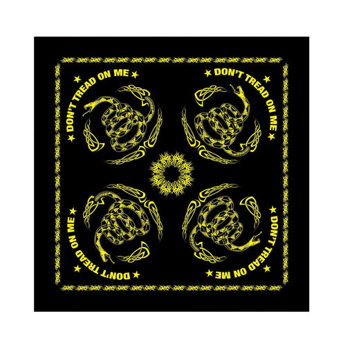 Gadsden Don't Tread On Me Bandana - Black / Yellow by Rothco - Legendary USA