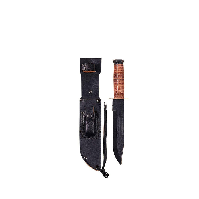 Military Fighting Utility Knife With Leather Handle by Rothco - Legendary USA