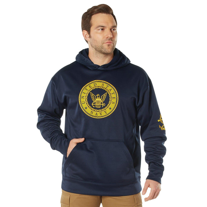 Navy Emblem Pullover Hooded Sweatshirt - Legendary USA