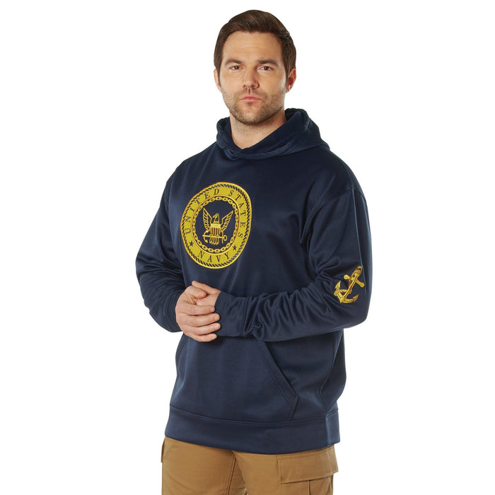 Navy Emblem Pullover Hooded Sweatshirt - Legendary USA