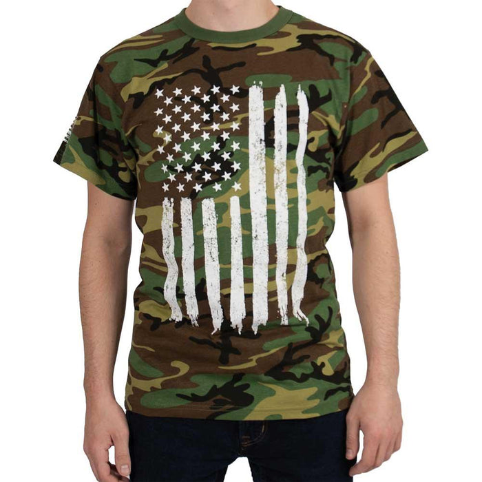 Rothco Mens Camouflage US Flag T-Shirt - Legendary USA