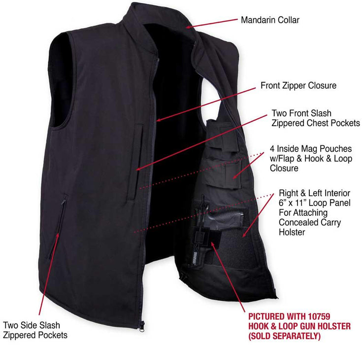 Rothco Mens Concealed Carry Soft Shell Vest - Legendary USA