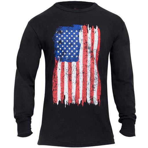 Rothco Mens Distressed US Flag Long Sleeve Shirt - Legendary USA