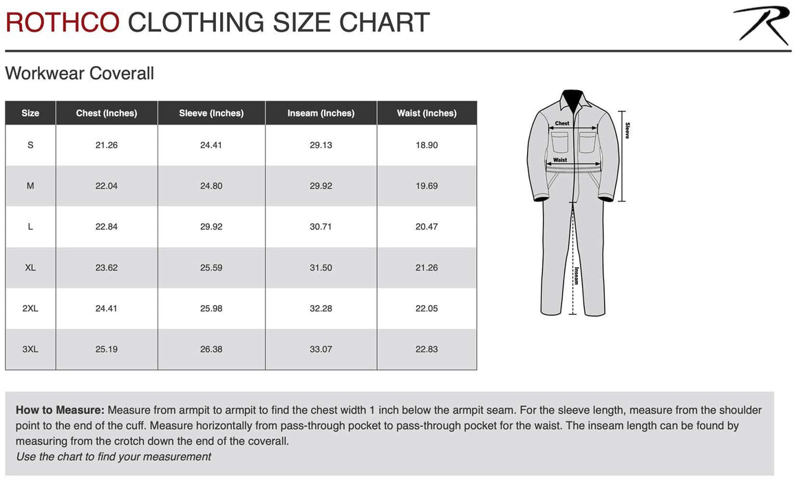 Rothco Mens Workwear Coveralls - Legendary USA