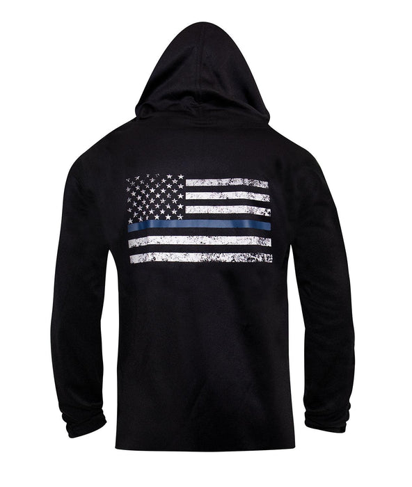 Rothco Thin Blue Line Concealed Carry Zippered Hoodie - Black - Legendary USA