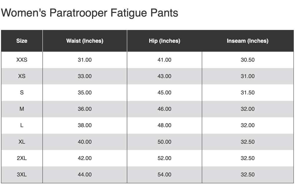 Rothco Womens Color Camouflage Paratrooper Fatigue Pants - Legendary USA