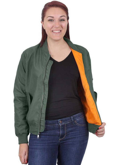 Rothco Womens MA-1 Lightweight Nylon Flight Jacket - Legendary USA