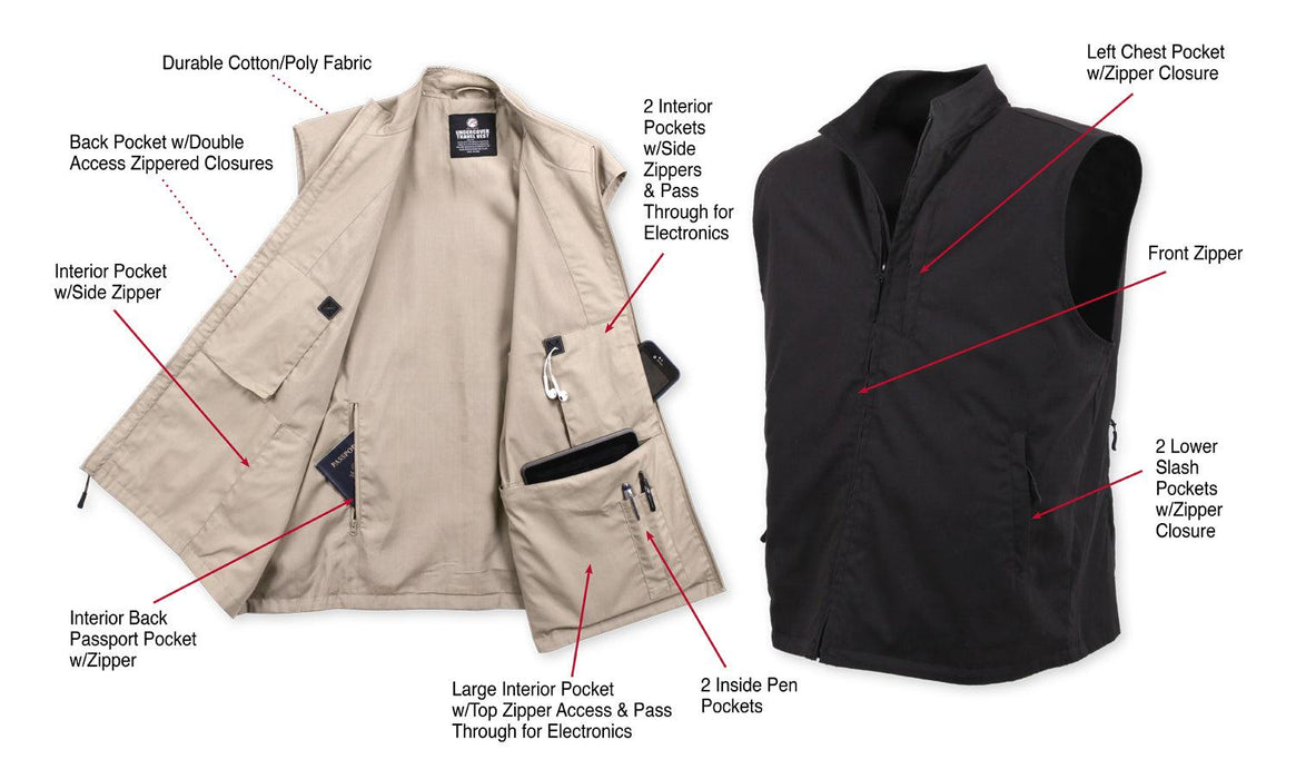 Undercover Travel Vest by Rothco - Legendary USA