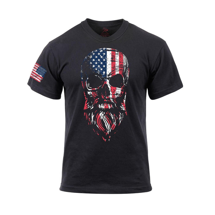 US Flag Bearded Skull T-Shirt - Legendary USA