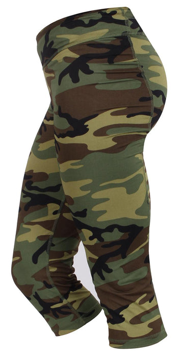 Womens Camo Workout Performance Capris - Legendary USA