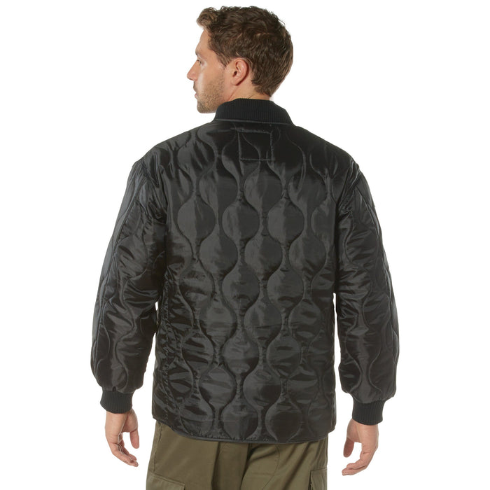 Mens Concealed Carry Quilted Woobie Jacket - Black by Rothco