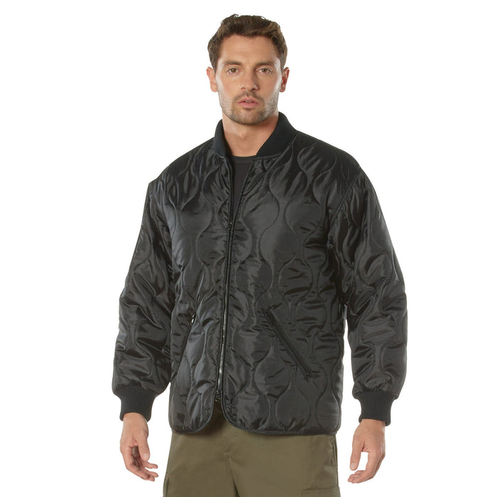 Mens Concealed Carry Quilted Woobie Jacket - Black by Rothco