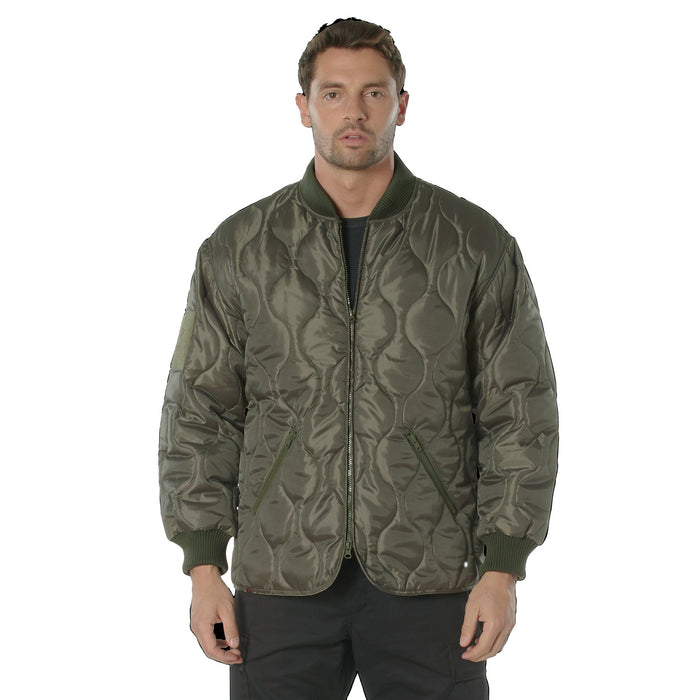 Mens Concealed Carry Quilted Woobie Jacket - Olive Drab by Rothco