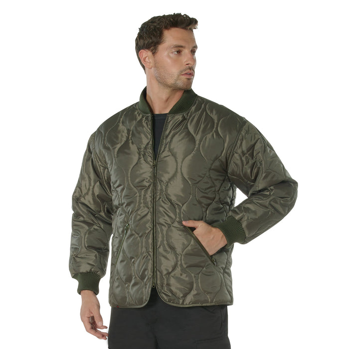 Mens Concealed Carry Quilted Woobie Jacket - Olive Drab by Rothco