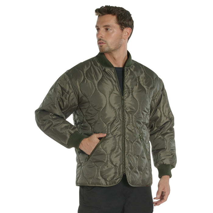 Mens Concealed Carry Quilted Woobie Jacket - Olive Drab by Rothco