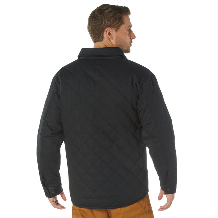 Mens Diamond Quilted Cotton Jacket - Black by Rothco