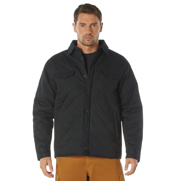 Mens Diamond Quilted Cotton Jacket - Black by Rothco