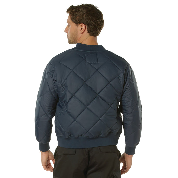 Mens Diamond Nylon Quilted Flight Jacket - Blue by Rothco