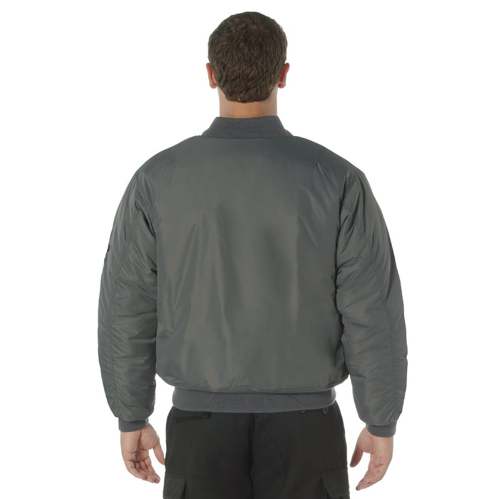 Mens Enhanced MA-1 Nylon Flight Jacket - Gunmetal Grey by Rothco