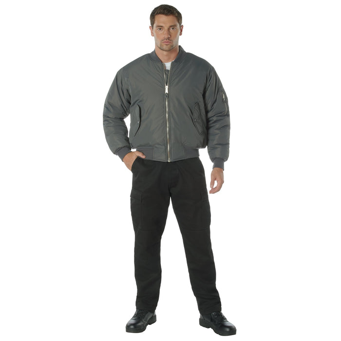 Mens Enhanced MA-1 Nylon Flight Jacket - Gunmetal Grey by Rothco